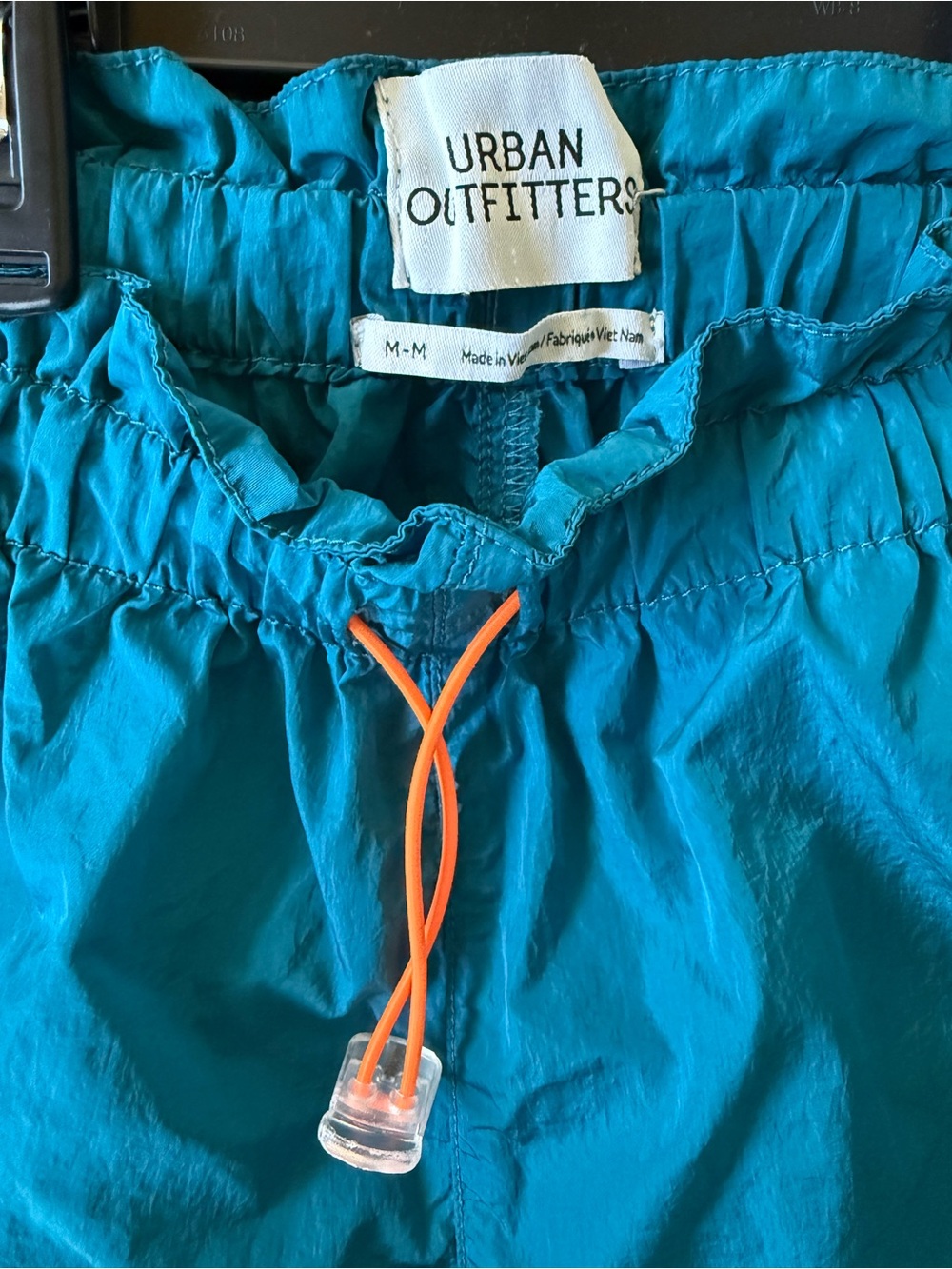 Urban Outfitters Teal Shorts with Bright Orange Drawcord